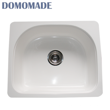 Lavabo de lavado de fregadero de piedra resistente blanco químico / blanco mate del diseño personalizado